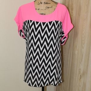 Pink and Chevron top